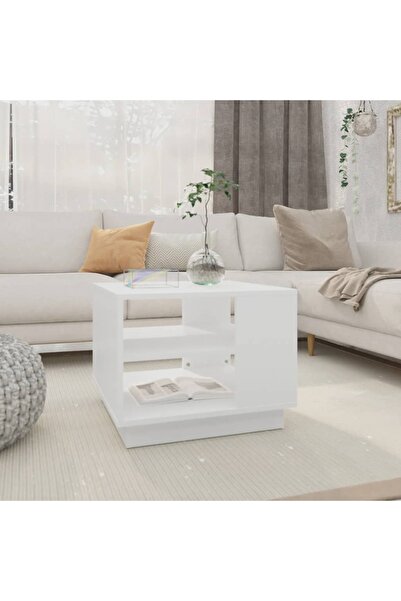 Concept Τραπεζάκι σαλονιού, λευκό, 55x55x43 εκ., μοριοσανίδα