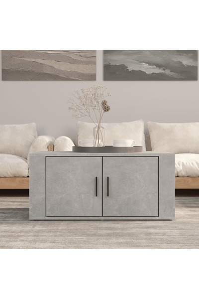 Concept Τραπεζάκι σαλονιού, γκρι σκυροδέματος, 80x50x36 εκ., σύνθετο ξύλο