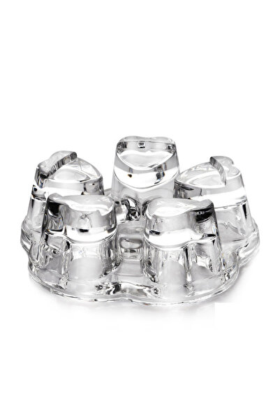 Other Clear Glass Heart Shape Candles Holder, Teapot Warmer