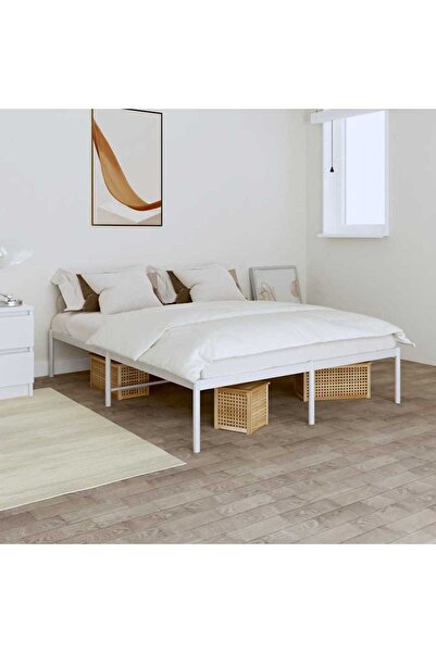 Concept Σκελετός κρεβατιού, λευκό, 206x146x31 cm, ατσάλι