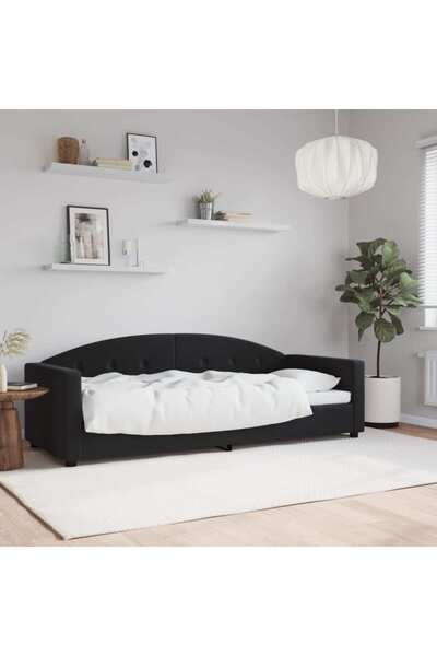 Concept Κρεβάτι ημέρας, μαύρο, 80x200 εκ., Βελούδο