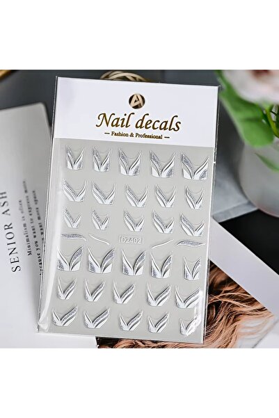 delis Marquise nail stickers, STICKER40, Silver