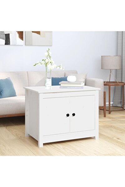 Concept Masă de cafea, albă, 71x49x55 cm, lemn masiv de pin