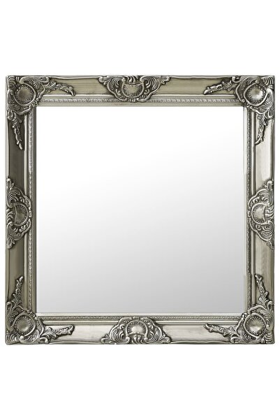 Concept Καθρέφτης τοίχου σε μπαρόκ στιλ, ασημί, 60 x 60 εκ.