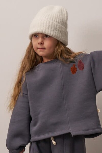 Oh La La Koala For Little Ones Γκρι Παιδικό Φούτερ Omuz Με κέντημα