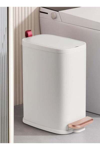 Arabest Stainless Steel Bathroom Trash Can with Lid – 6.5L Compact Metal,Step...