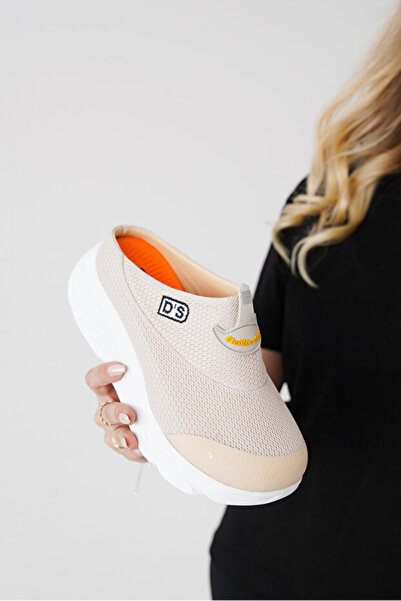 DELSOLERA Women's Beige Padded Sole Non-Slip Orthopedic Mesh Sabo Doctor Nurs...