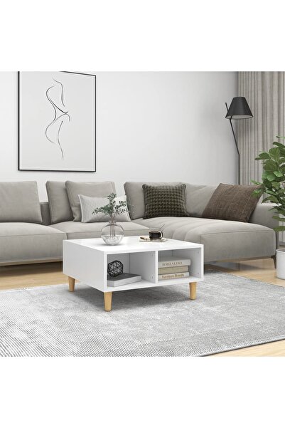 Concept Τραπεζάκι σαλονιού, λευκό, 60x60x30 εκ., μοριοσανίδα