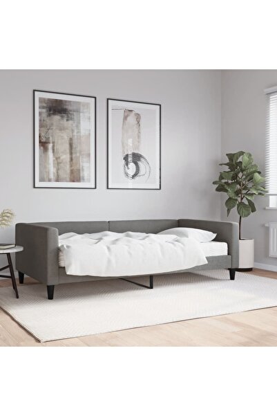 Concept Κρεβάτι ημέρας με στρώμα, σκούρο γκρι, 100x200 cm, ύφασμα