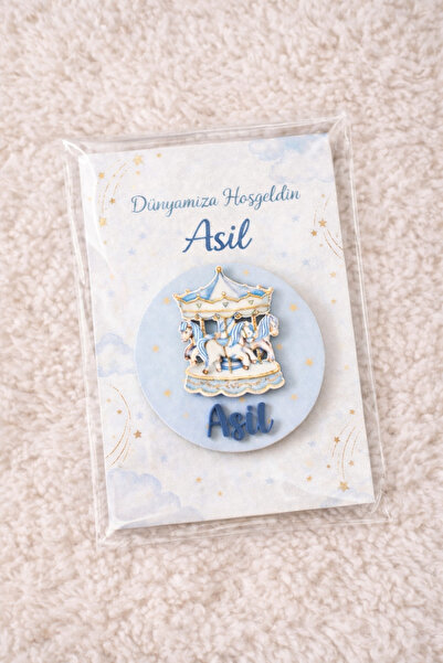 Agulab Atlıkarınca Figürlü Kabartmalı Jelatinli Bebek Mevlitlik Ahşap Magnet ...