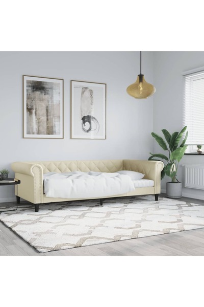 Concept Pat de zi, crem, 80x200 cm, piele ecologică