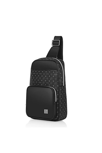 WIWU Master Fingerprint Lock Crossbody Chest Bag - Black