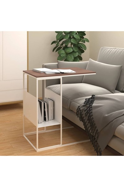 Concept Măsuță laterală, albă, 55x36x59,5 cm, lemn compozit