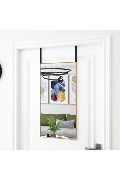 Concept Καθρέφτης πόρτας, χρυσός, 40x80 cm, γυαλί και αλουμίνιο