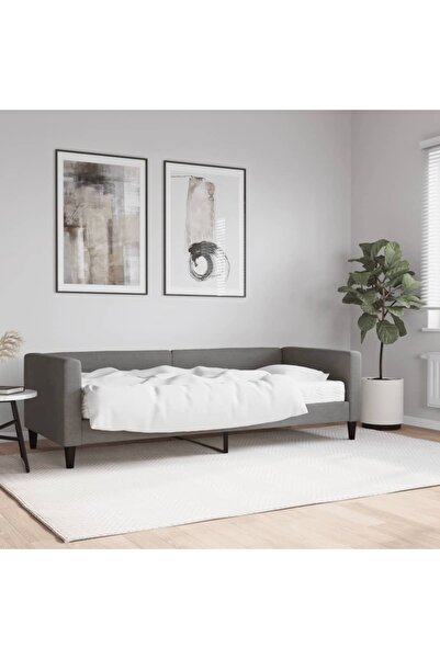 Concept Κρεβάτι ημέρας με στρώμα, σκούρο γκρι, 80x200 cm, ύφασμα