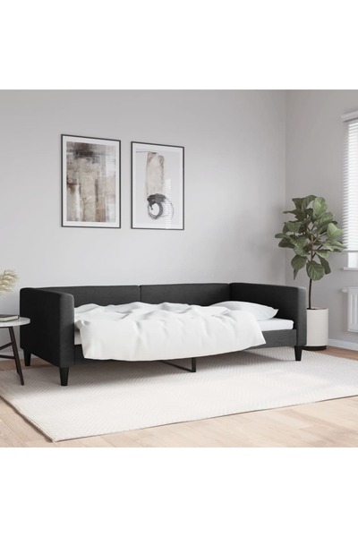 Concept Cadru de pat, negru, 100 x 200 cm, material textil