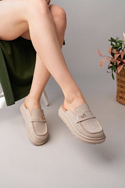 BAHRİNA Women's Loafers Buckled Slipper