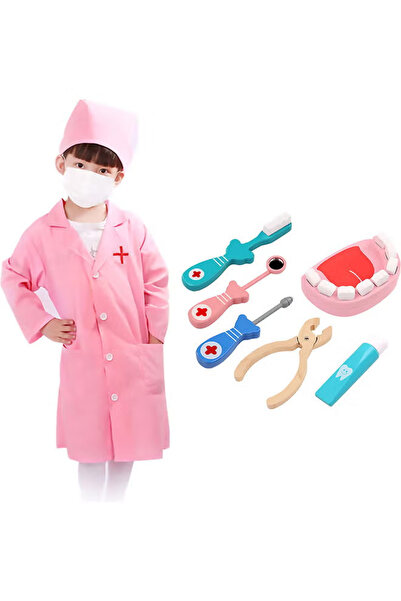 BSMBIOO طقم زي طبيب للأطفال مع ملحقات 70 سم