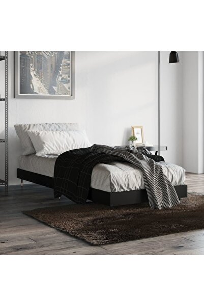 Concept Σκελετός κρεβατιού, μαύρο, 75x190 cm, επεξεργασμένο ξύλο