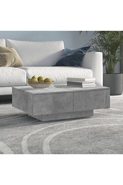 Concept Τραπεζάκι σαλονιού, γκρι σκυροδέματος, 90x60x31 cm, μοριοσανίδα