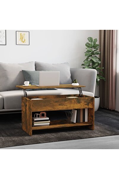 Concept Τραπεζάκι σαλονιού, καπνιστή δρυς, 102x50x52,5 εκ., επεξεργασμένο ξύλο