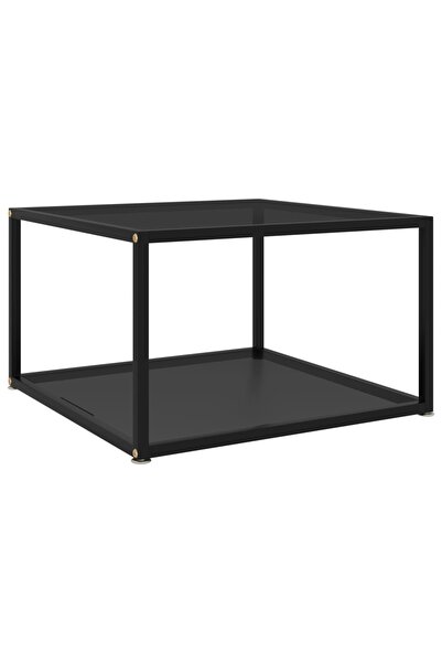 Concept Masă de cafea, neagră, 60x60x35 cm, sticlă securizată