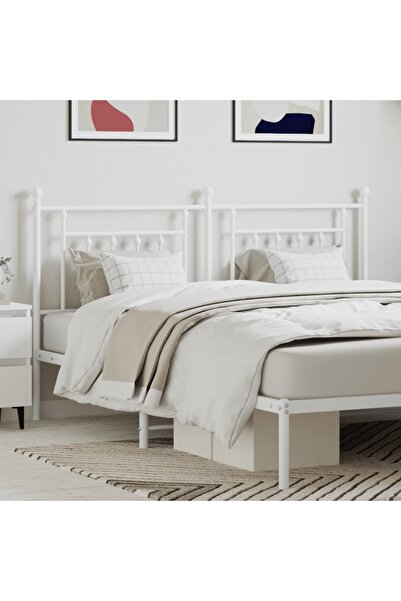 Concept Tăblie de pat metalică, alb, 160 cm