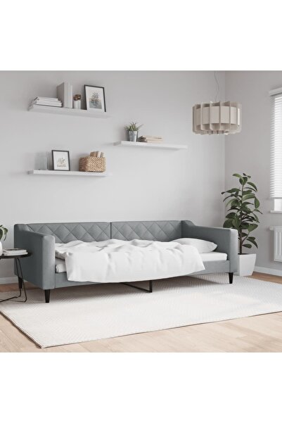 Concept Pat de zi, gri deschis, 90x200 cm, material textil