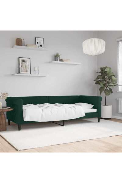 Concept Σκελετός κρεβατιού, σκούρο πράσινο, 80x200 εκ., Βελούδο