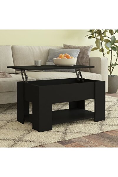Concept Τραπεζάκι σαλονιού, μαύρο, 79x49x41 εκ., επεξεργασμένο ξύλο