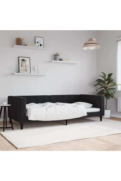 Concept Κρεβάτι ημέρας, μαύρο, 90x200 εκ., Βελούδο