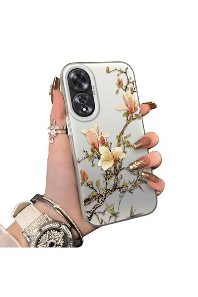 PATTERNOVA غطاء سيليكون جميل مقاوم للكسر متوافق مع هاتف اوبو A60 بنقشة زهور م...