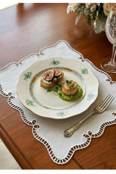 İNCİ ÇEYİZ 1 Piece of First Quality Embroidered a Placemat Supla with Holes o...