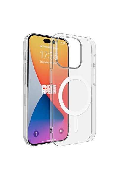 iPhone 15 Pro Max Uyumlu Şeffaf Sert Mika SARARMAZ Magsafe İnce Kılıf