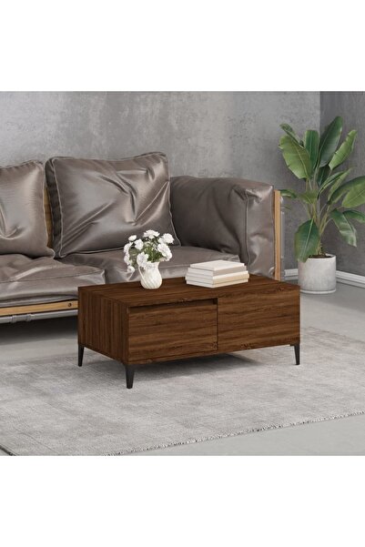 Concept Masă de cafea, stejar maro, 90x50x36,5 cm, lemn prelucrat