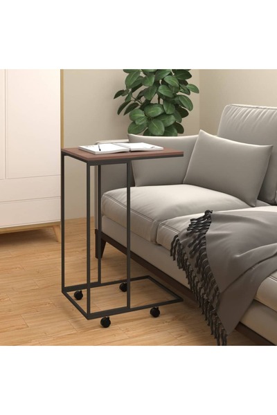 Concept Βοηθητικό τραπεζάκι με ρόδες, μαύρο, 40x30x63,5 cm, επεξεργασμένο ξύλο