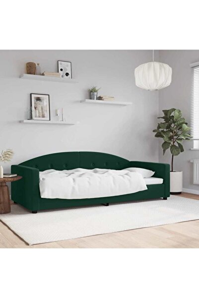 Concept Σκελετός κρεβατιού, σκούρο πράσινο, 90x200 εκ., Βελούδο