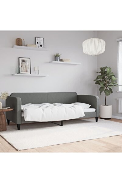 Concept Cadru de pat, gri închis, 80x200 cm, textil