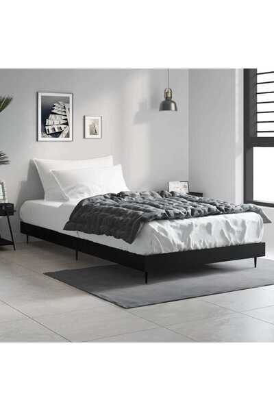 Concept Σκελετός κρεβατιού, μαύρο, 90x190 cm, επεξεργασμένο ξύλο