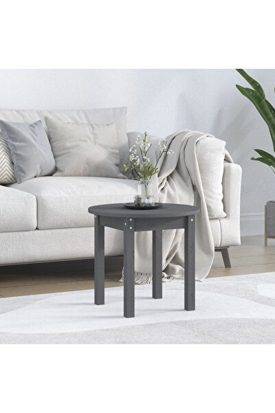 Concept Masă de cafea, gri, Ø 45x40 cm, lemn masiv de pin