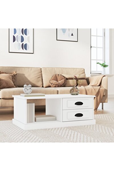 Concept Τραπεζάκι σαλονιού, λευκό, 90x50x35 εκ., επεξεργασμένο ξύλο