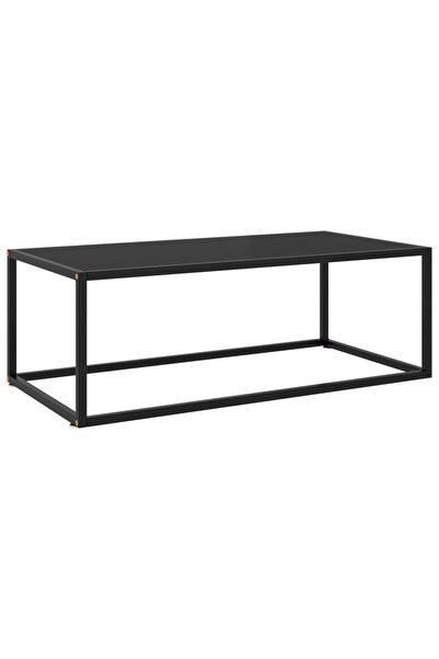 Concept Masă de cafea, neagră cu sticlă neagră, 100x50x35 cm