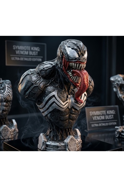 Kuzey Tacı Marvel Venom Karakteri Detaylı Büst Heykel – 15 cm Yüksek Kalite P...