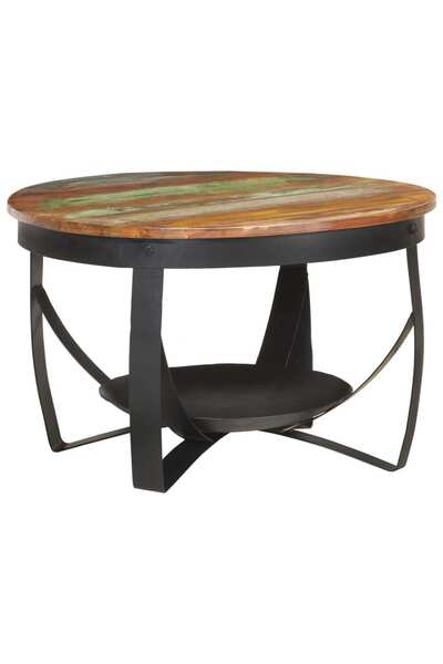 Concept Τραπεζάκι σαλονιού, Ø68x43 εκ., από μασίφ ανακυκλωμένο ξύλο