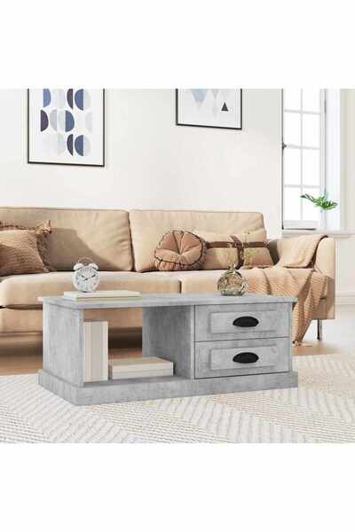 Concept Τραπεζάκι σαλονιού, γκρι σκυροδέματος, 90x50x35 εκ., σύνθετο ξύλο