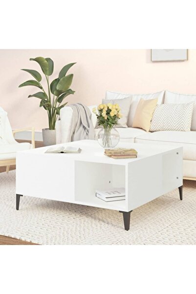 Concept Τραπεζάκι σαλονιού, λευκό, 80x80x36,5 εκ., επεξεργασμένο ξύλο