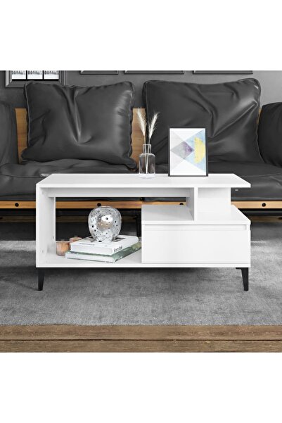Concept Τραπεζάκι σαλονιού, λευκό, 90x49x45 εκ., επεξεργασμένο ξύλο
