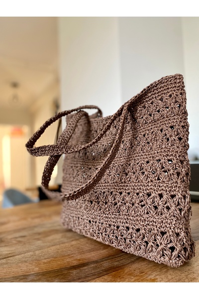 Rabika Desenli Tote Hasır Çanta