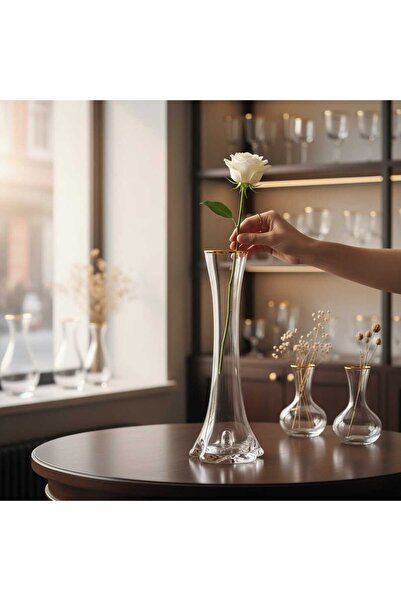 ariana sytle 40 cm Glass Gilded Decorative Elephant Foot Vase