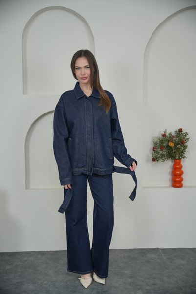 sahraozluk Denim New Season Navy Blue Set